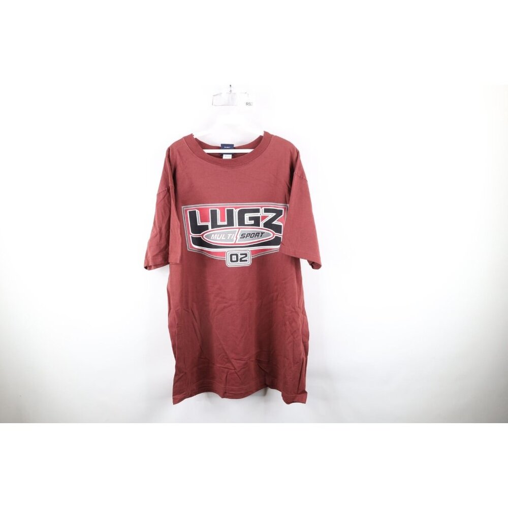 Deadstock Vtg 90s Lugz Mens Size L Spell Out Big Logo Short Sleeve T-Shirt USA